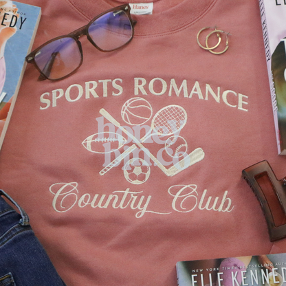 Sports Romance Country Club Embroidered Crewneck